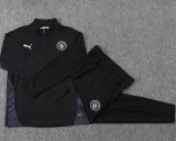 2025-26 Kids Manchester City Black Half Pull Tracksuit #E25231