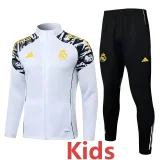 2025-26 Kids Real Madrid White Jacket Tracksuit #E25232