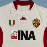 2001-2002 Mens Roma Away Long Sleeve Retro Soccer Jersey