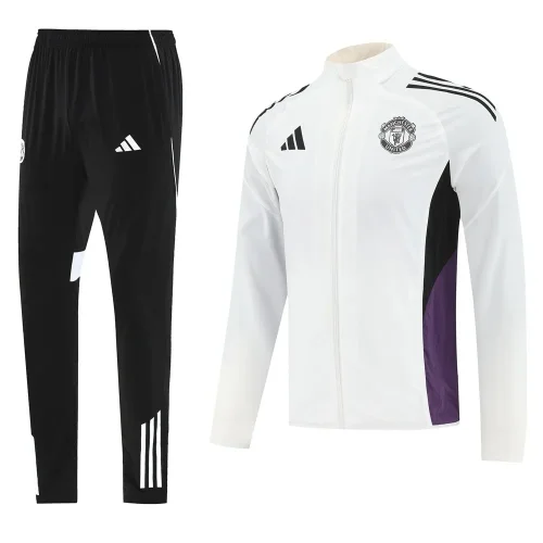 2025-26 Mens Manchester United white windbreaker suit