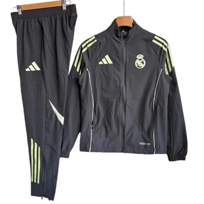 2025-26  Real Madrid  Dark Grey Windbreaker Tracksuit