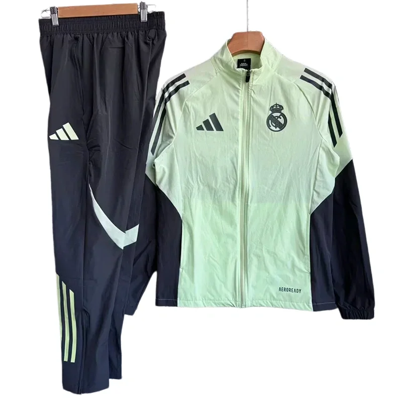 2025-26 Real Madrid Light Green Windbreaker Tracksuit