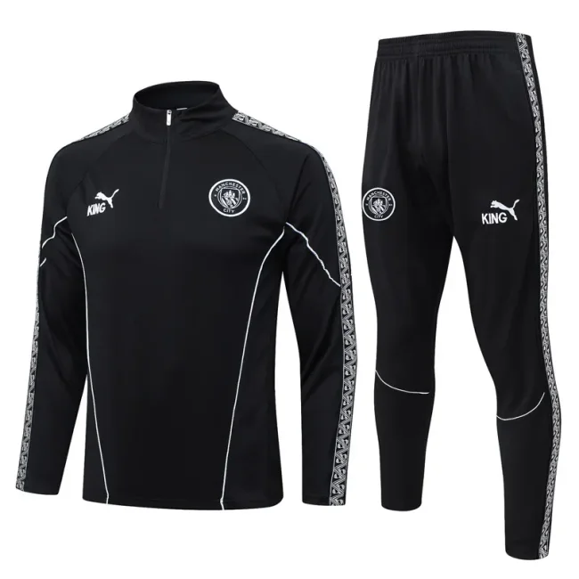 2025-26  Mens Manchester City Black Half Pull Tracksuit #B25154