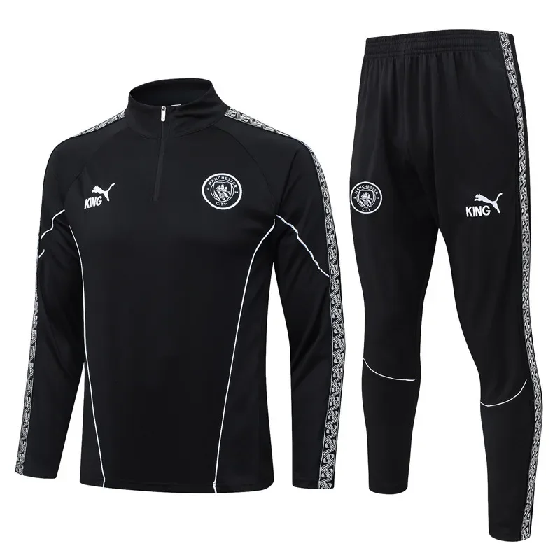 2025-26  Mens Manchester City Black Half Pull Tracksuit #B25154
