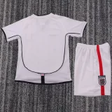 2002 Kids England Home  Retro Soccer Jersey