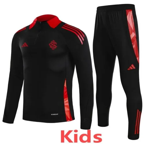 2025-26 Kids Internacional Black  Half Pull Tracksuit