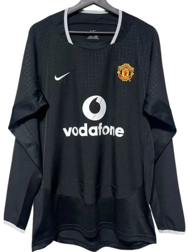 2003-2004  Manchester United Away Long Sleeve Retro Soccer Jersey