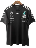 2025 F1 Mercedes Black T-Shirts Racing Suit(圆领)