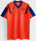 1991-92 Mens Retro Barcelona orange Away soccer  Jersey