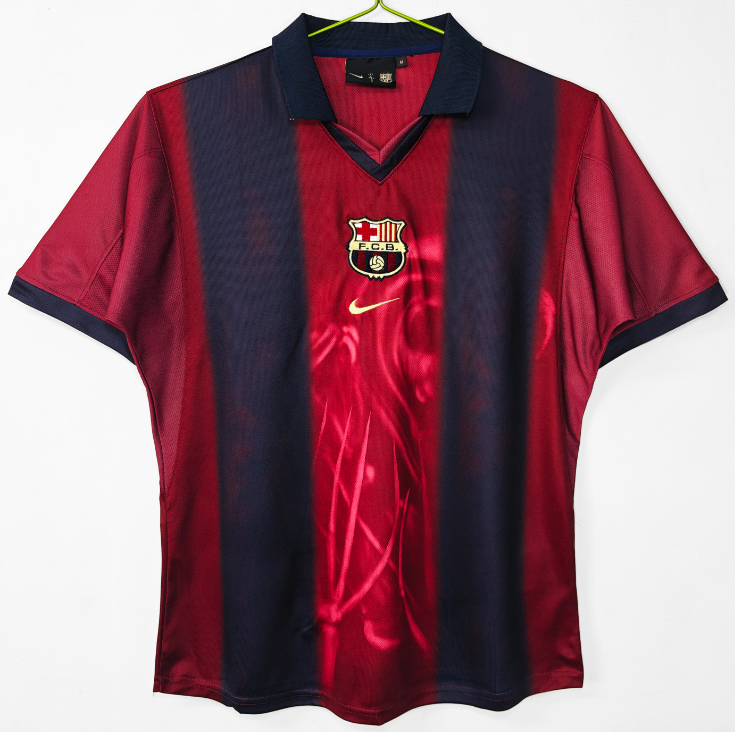 2001-02 Mens Retro Barcelona home soccer Jersey