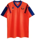 1991-92 Mens Retro Barcelona orange Away soccer  Jersey