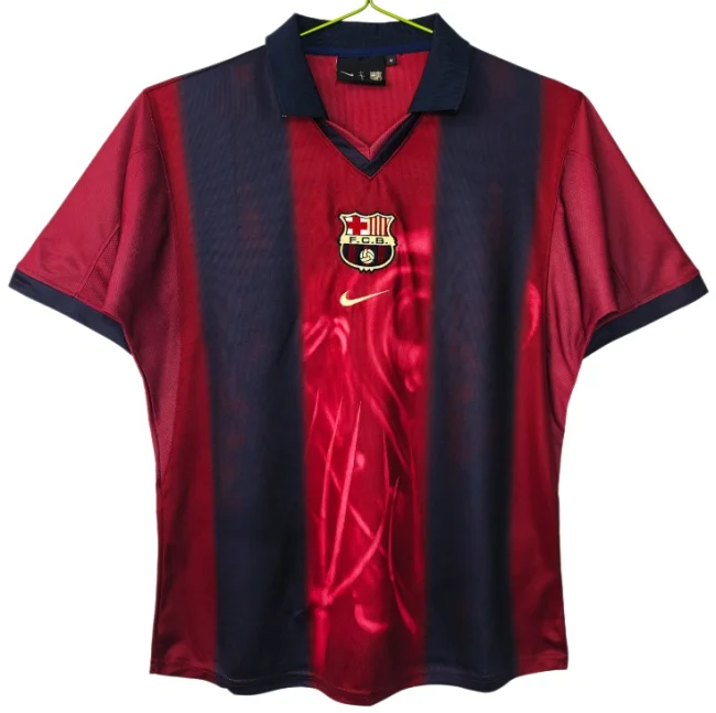 2001-02 Mens Retro Barcelona home soccer Jersey