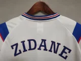 1996 France retro ZIDANE 10 Away White Soccer Jersey