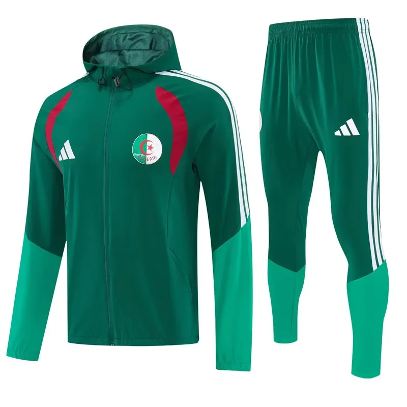 2026-27 Mens Algeria Green Hoodie Jacket Tracksuit