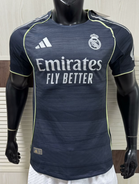 2025-26 Mens Real Madrid black Away Player Version Soccer Jersey
