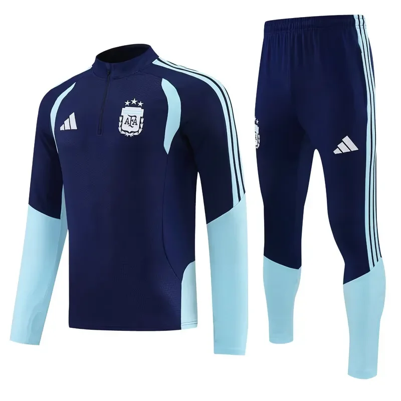 2026-27 Argentina Royal blue Half Pull Tracksuit (半拉链)