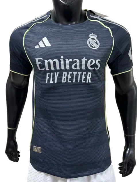 2025-26 Mens Real Madrid black Away Player Version Soccer Jersey