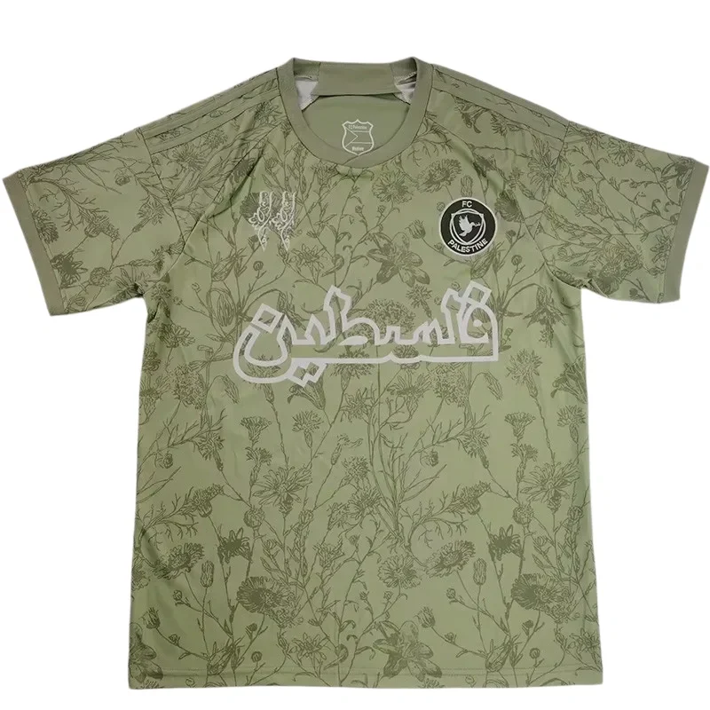 2025-26 Palestina FC Light Green Training Shirt (Arabic Script) Palestine