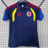 2026-27 Colombia Royal Blue Polo Short Sleeve Fans Shirt