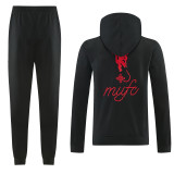 2025-26 Mens Manchester United Black Hoodie  Tracksuit