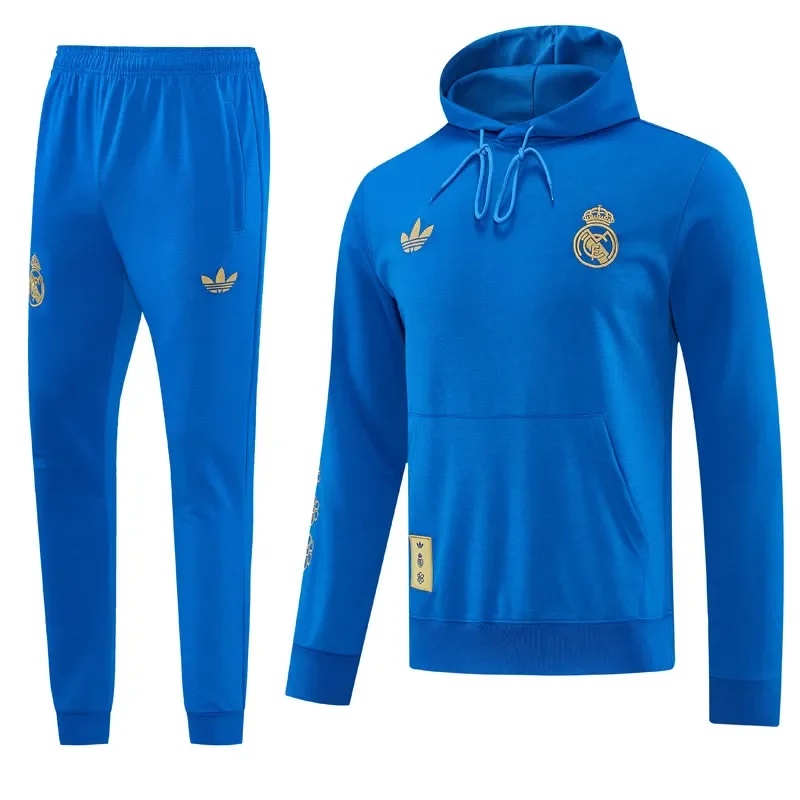 2026-27 Real Madrid Fancy Blue Hoodie Tracksuit