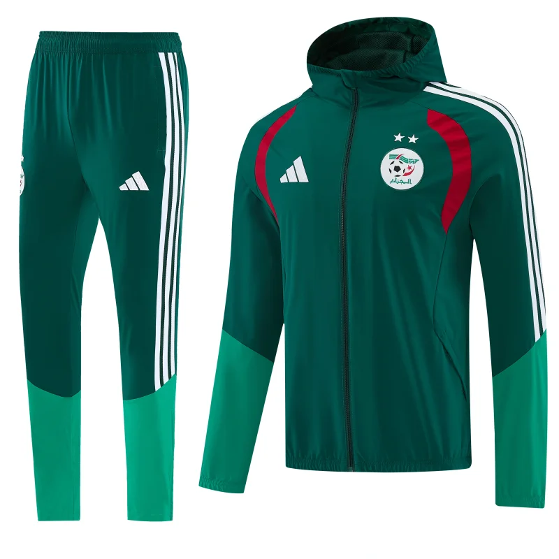 2026-27 Mens Algeria Green Hoodie Jacket Tracksuit(2 Stars)