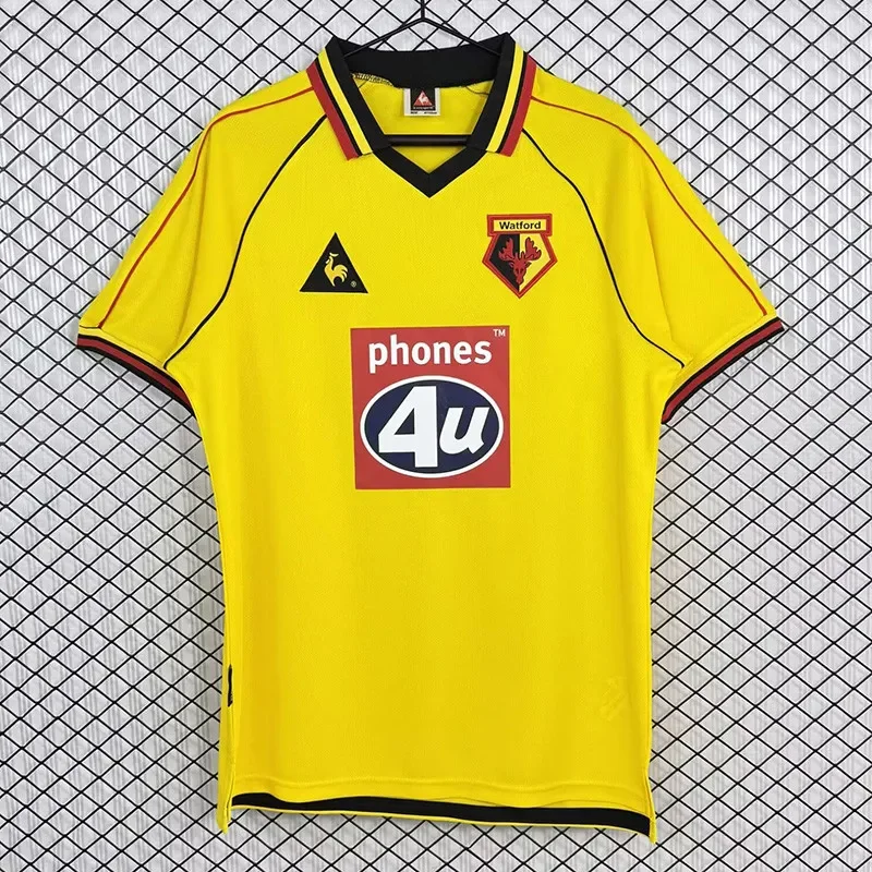 1999-2001 Watford Home Yellow Retro Soccer Jersey