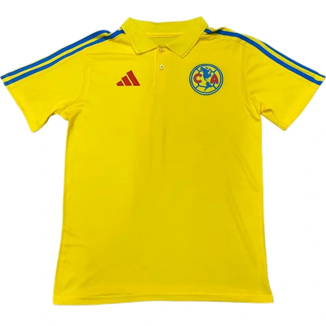 2026-27 Mens Club America Yellow Polo Short Sleeve