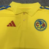 2026-27 Mens Club America Yellow Polo Short Sleeve