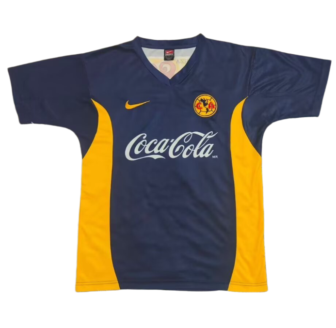 2000-2001 Club America Aguilas Away Dark Blue Soccer Jersey