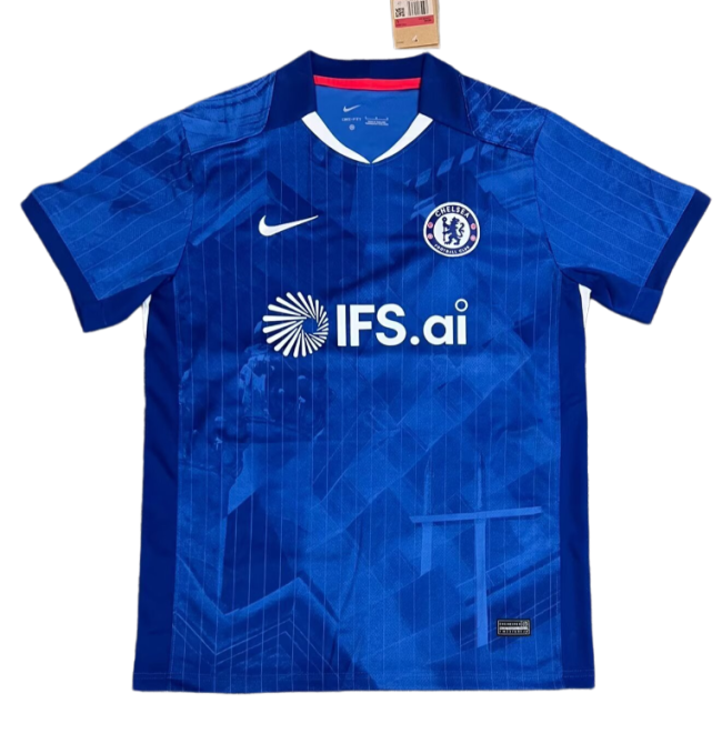 2025-2026 Chelsea Home with New Sponor Logo  Fan Version Soccer Jersey