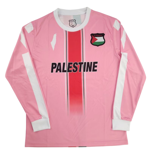 2024-25 Palestine（Palestina） pink Long Sleeve Training Shirt (Arabic)Palestine