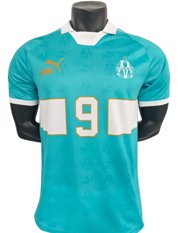 2025-26 Mens Olympique de Marseille 9 Blue Special Edition Soccer Jersey