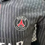 2025-26 Mens PSG Fourth away long sleeve black Player version Soccer Jersey