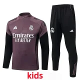2025-26 Kids Real Madrid Gray Purple Half Pull Tracksuit #E25236(童装)
