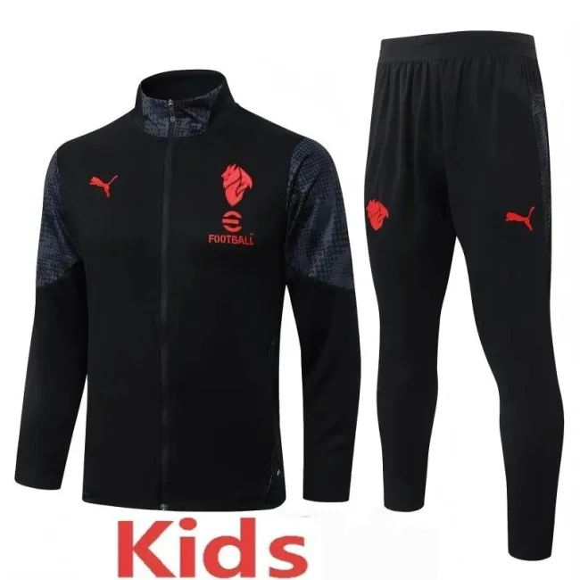 2025-26 Kids AC Milan Black Jacket Tracksuit #E25238