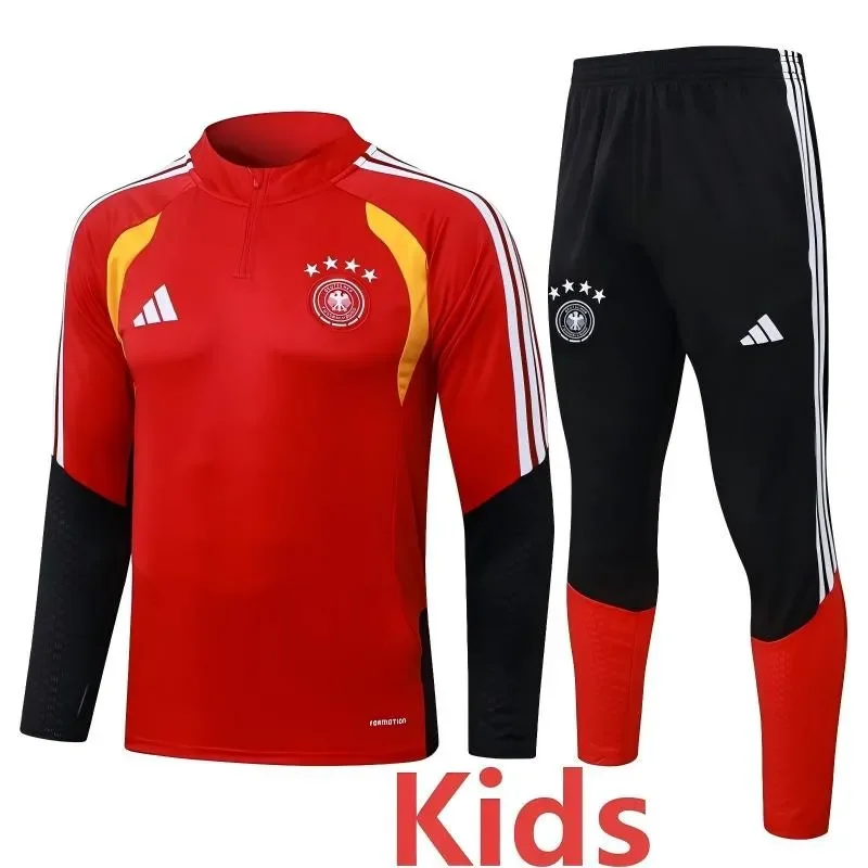 2026-27 Kids Germany Red Half Pull Tracksuit #E26009