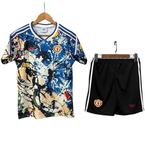 2025-26 KIDS  Manchester United Blue Joint Edition  soccer Jersey