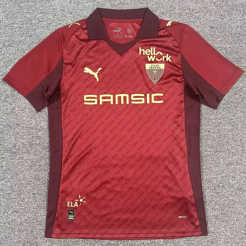 2025-26 Stade Rennais red 125th Anniversary Fans Soccer Jersey