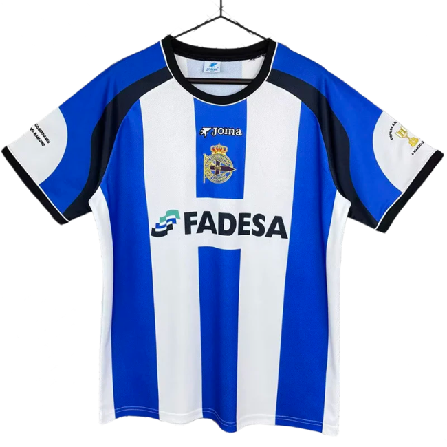 2001-02 Mens retro Deportivo La Coruna  home soccer Jersey