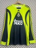 1999-2000 Mens Real Madrid Goalkeeper Long Sleeve Retro Soccer Jersey