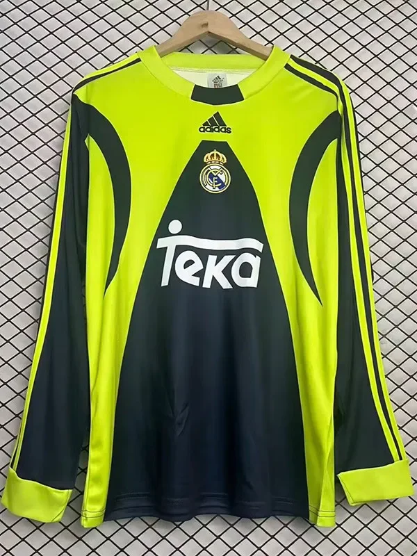 1999-2000 Mens Real Madrid Goalkeeper Long Sleeve Retro Soccer Jersey