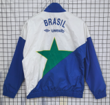 1993-94 Brazil Blue yellow green Retro Windbreaker
