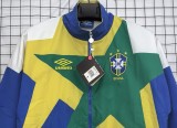 1993-94 Brazil Blue yellow green Retro Windbreaker