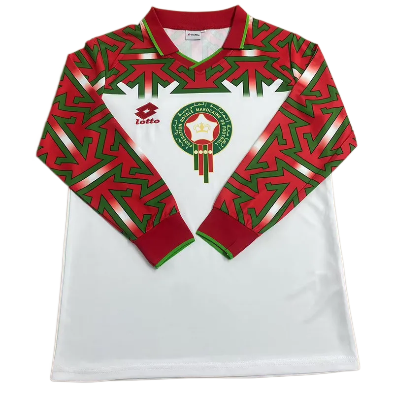 1994-95 Morocco Away Long Sleeve Retro Soccer Jersey