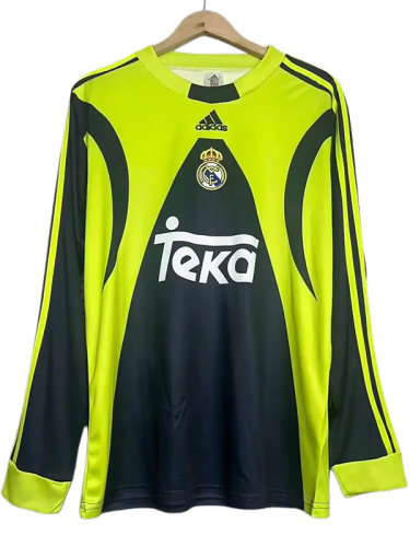 1999-2000 Mens Real Madrid Goalkeeper Long Sleeve Retro Soccer Jersey