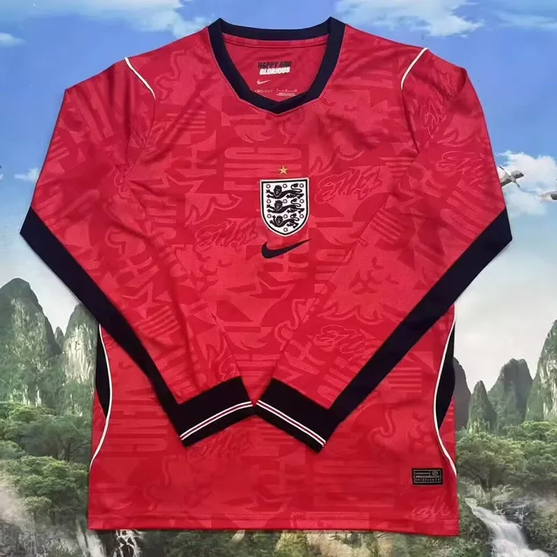 2026 Mens England away red long sleeve Soccer Jersey