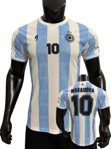 2026 Argentina  Light Blue Player Version Soccer Jersey (MARADONA#10Commemorative Edition)