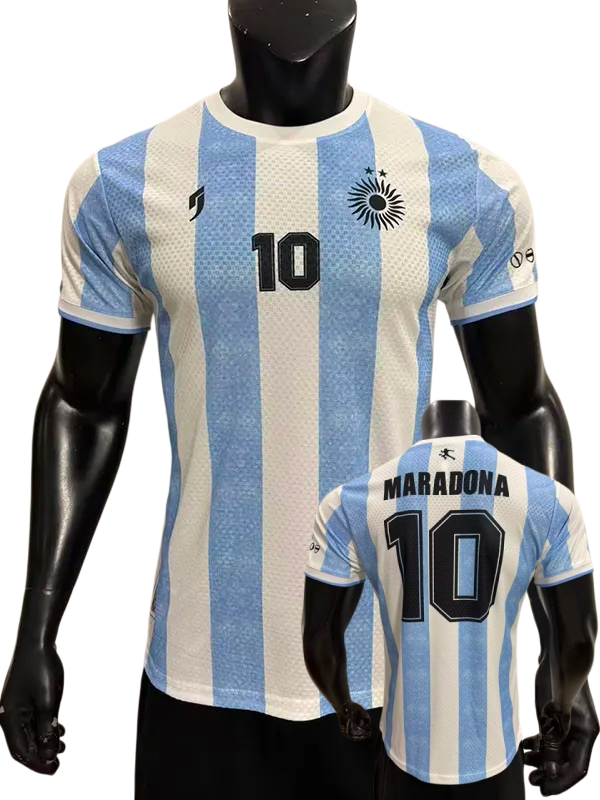 2026 Argentina  Light Blue Player Version Soccer Jersey (MARADONA#10Commemorative Edition)