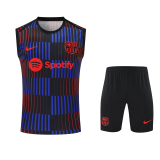 2025-26 Mens Barcelona blue-red vest Training Short Suit